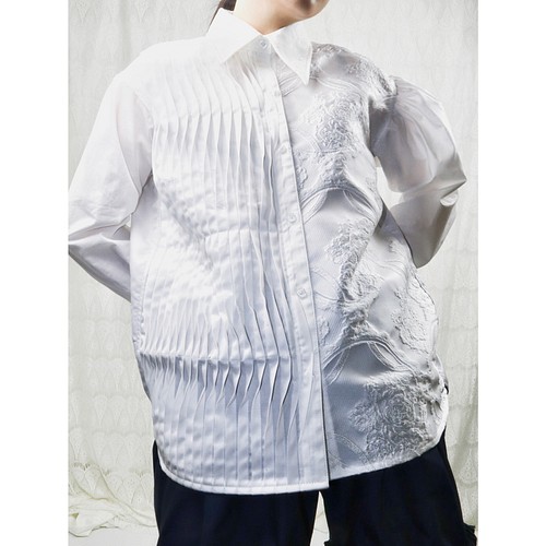 naminami design shirt 4007 white meikeiin handmade シャツ