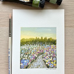 ORIGINAL PAINTING - Wild flowers, 原画, オリジナルアート, フラワーアート 1枚目の画像