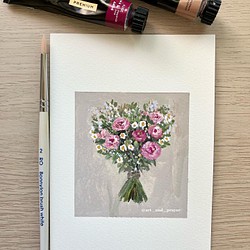 ORIGINAL PAINTING - dried flowers, 原画, オリジナルアート, ドライフラワーアート 1枚目の画像