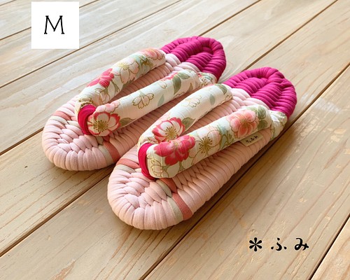 ＊room shoes＊布ぞうり／ Ｍ24〜25cm【和桜ピンクＭ63】桜