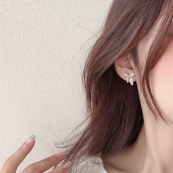 綺麗、ピアス リボン-