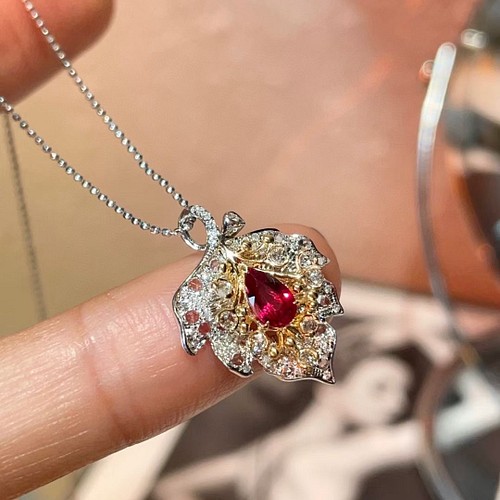 天然 ルビー ダイヤ ペンダントトップ0.8ct k18 ¥-connectedremag.com