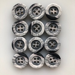 アンティーク ボタン 12個　ビンテージ 昭和 レトロ 個性的 ハンドメイド素材 日本製 ポップ アクセ マーブル　白 1枚目の画像
