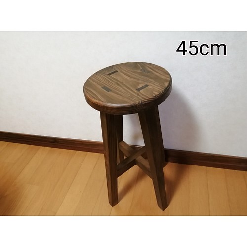 木製スツール 高さ40cm 丸椅子 stool 猫犬 椅子（チェアー）・スツール 