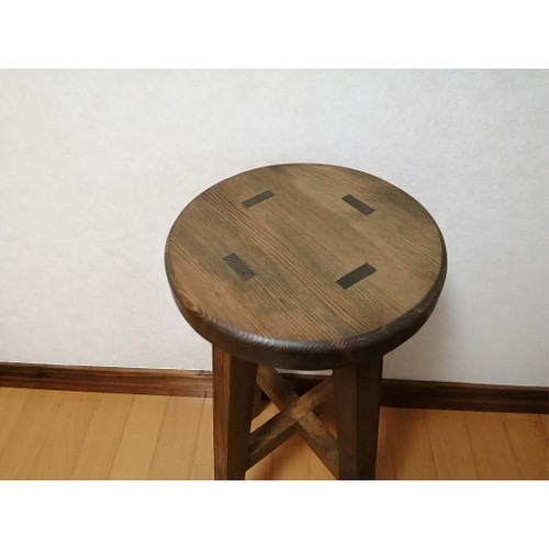 木製スツール 高さ45cm 丸椅子 stool 猫犬 椅子（チェアー）・スツール