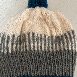 ウールのストライプ帽子 1枚目の画像