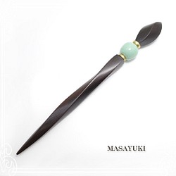 MASAYUKI 木製髮夾 - 烏木 - de-106-my-45 第1張的照片