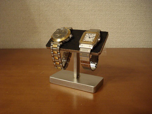 腕時計スタンド　名入れ　刻印　ラッピング　腕時計スタンド おしゃれ　2本掛けバー腕時計スタン 1枚目の画像