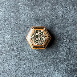 ペルシャの象嵌細工（寄木細工）　小箱【ハータムカーリー104】 1枚目の画像