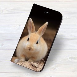 iPhone フラップ無し手帳型ケース ★ウサギ 1枚目の画像