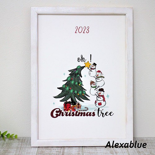 １２月 クリスマス アメリカンインテリアポスター イラスト Alexablue