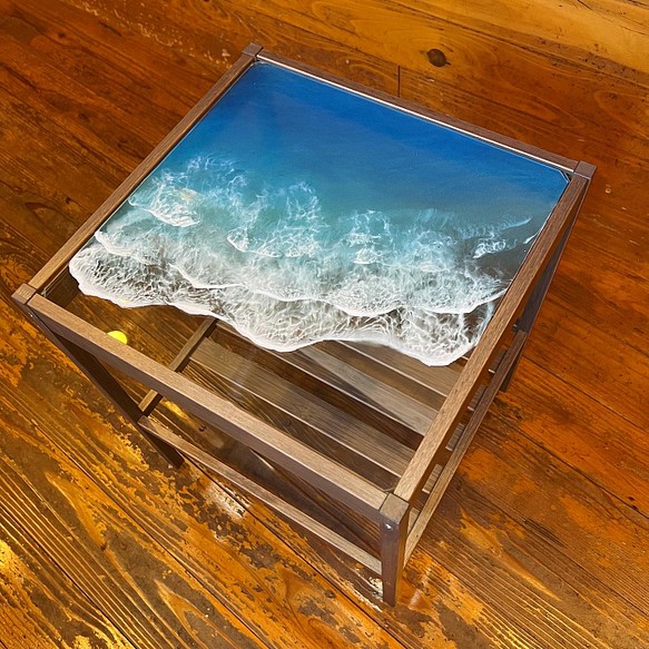 レジンテーブル サイドテーブル レジンアート 海アート テーブル
