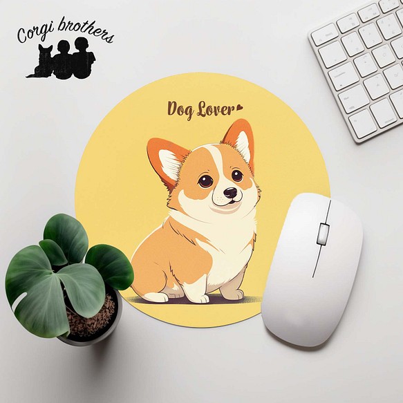 【 コーギー 2023新デザイン！ 】  パステルカラー マウスパッド　犬　うちの子　犬グッズ　プレゼント 1枚目の画像
