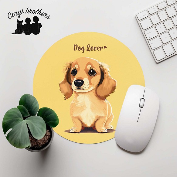 【 ダックスフンド 2023新デザイン！】  パステルカラー マウスパッド　犬　うちの子　犬グッズ　プレゼント 1枚目の画像