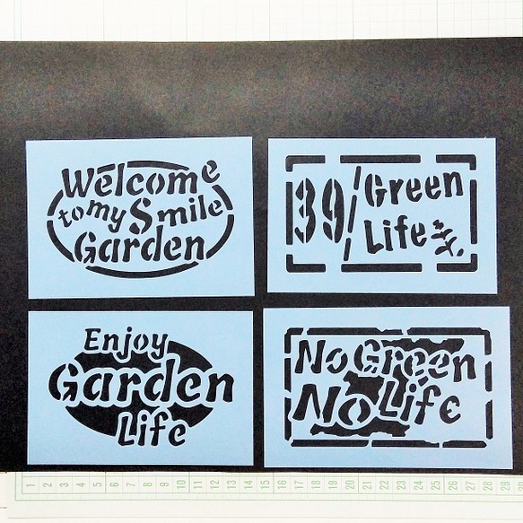 ✿　NO ５８　ステンシルシート　タグ ガーデン 　オリジナルデザイン 1枚目の画像
