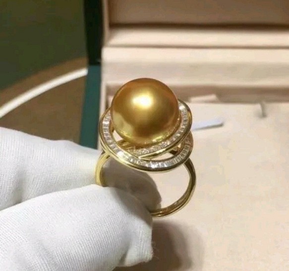 【高級】天然南洋真珠　一粒パールリングs925
