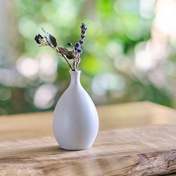 一輪挿し(7) 白　ドライフラワー　生花　花瓶　陶器 1枚目の画像
