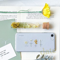 note mimosa - 植物標本のような押し花スマホケース 1枚目の画像