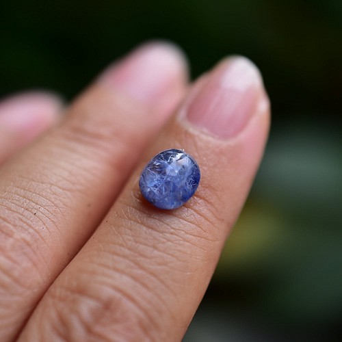 濃いブルー花☆デュモルチェライトインクォーツ ルースs683 天然石