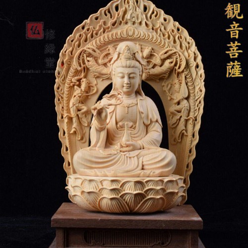 最高級 木彫仏像 地蔵菩薩 座像 彫刻 一刀彫 仏像 天然木檜材 仏教工芸品-