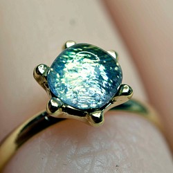 送料無料**青いガラスの指輪　ハンドメイド　リング　（10528-G1） ガラス工芸家の創作した一点物のガラス 1枚目の画像