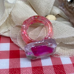レジンリング　金属アレルギー対応　レトロリング　オモチャみたいなリング　プレゼントに最適　指輪㊱ 1枚目の画像