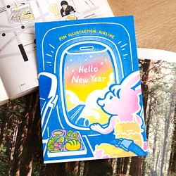 【Pin】兔兔安心旅遊│新年賀卡│孔版印刷│明信片 第1張的照片