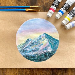 ORIGINAL PAINTING - masical sky, mountain, 原画, オリジナルアート 1枚目の画像