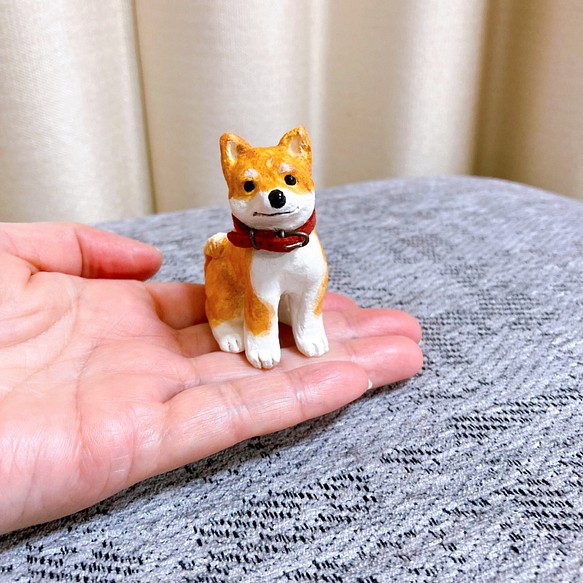 柴犬　ミニチュア　犬　置物　フィギュア　オブジェ　粘土 1枚目の画像