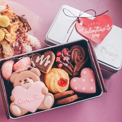 【着色料不使用】バレンタインクッキー缶（小） 1枚目の画像