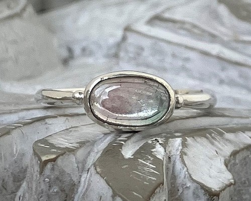 送料無料】ウォーターメロントルマリン・リング（silver９２５） 指輪