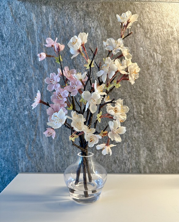 [枯れないお花]　桜のマジカルウォーターアレンジ　桜ハンドメイド2023 1枚目の画像