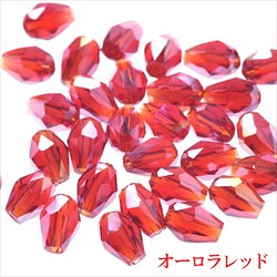 水滴形玻璃珠 6 x 4 毫米 30 顆 ★AB 紅/紅 ★Drop drop cut beads (garascuts4) 第1張的照片