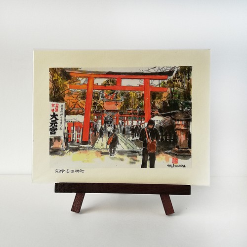 水彩画アートボード 京都 吉田神社 絵画 京の水彩画工房 みちや 通販