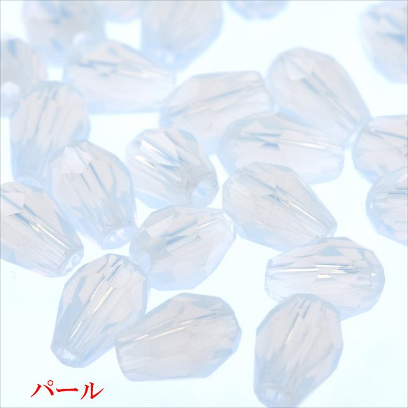 水滴形玻璃珠 9×6mm 30 顆 ★珍珠★Drop drop cut beads (garascuts6) 第1張的照片