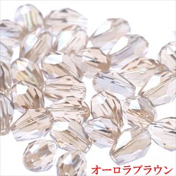 水滴形玻璃珠 9 x 6 毫米 30 顆 ★AB 棕色 ★Drop drop cut beads (garascuts6) 第1張的照片