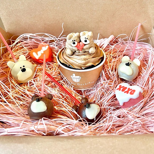 Valentine box / cup and lollipop set box /カップケーキ バレンタイン2023 1枚目の画像