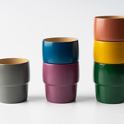 全６色　きれいにスタッキングできる漆のカップ　Urushi no Irodori 1枚目の画像