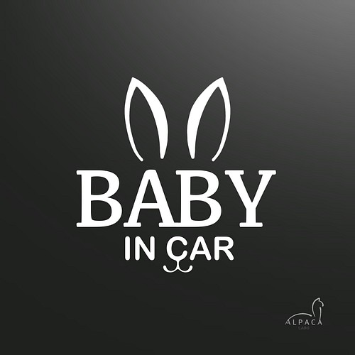 Baby in car「うさぎ c」【おまけステッカー付】ベビーインカー