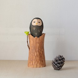 木彫『森のふくろう』A　送料無料 1枚目の画像