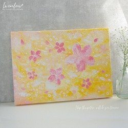 新作2023 【原画】抽象画 桜の花　約333×242×20mm（F4） 1枚目の画像