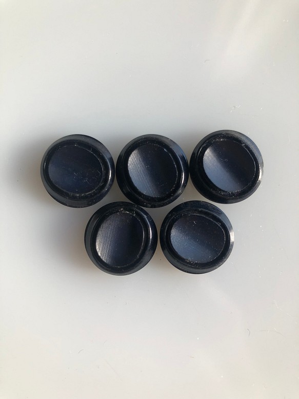 アンティーク ボタン 5個　ビンテージ 昭和 レトロ 個性的 ハンドメイド素材 日本製 ポップ アクセネイビー　青 1枚目の画像