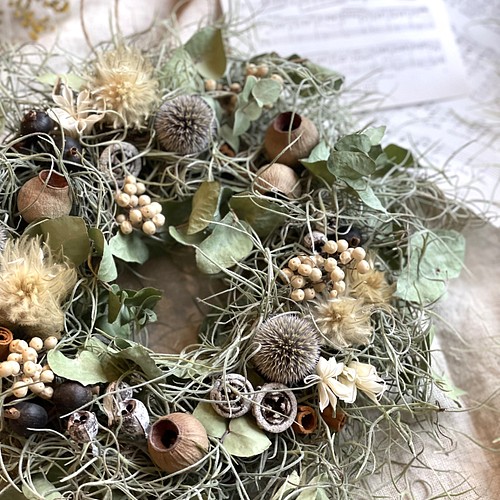 ナッツボタニカルリース〜nuts botanical wreath〜ナチュラル