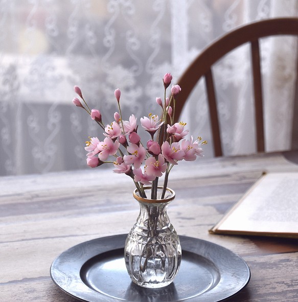 ◆粘土のお花◆　桜　オルリム・シングルベース　S763 1枚目の画像