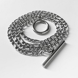 【eve】chain necklace 　マンテルネックレス　フィガロ　チェーン　3mm シルバー 1枚目の画像