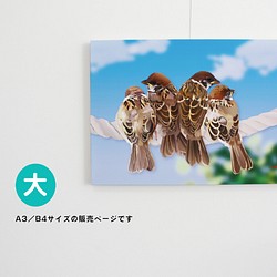 パネル作品【大】「4羽の夏空 2022」（B4・A3サイズ） 1枚目の画像