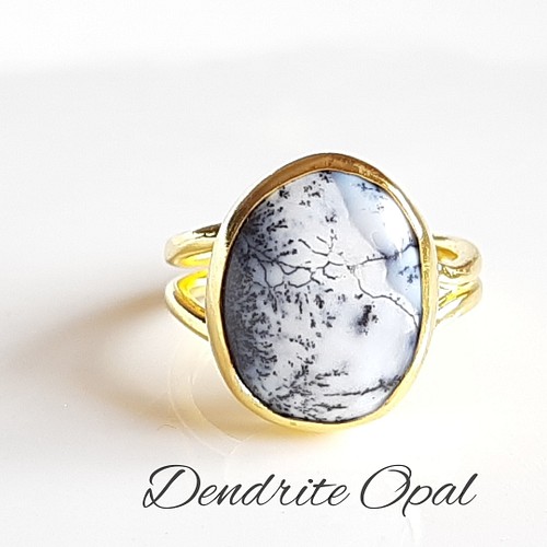 最新作☆『デンドライトオパール』の世界でひとつの天然石リング 指輪