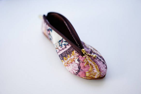 高跟鞋形筆袋/也可用於化妝刷和鉤針（粉紅色） 第1張的照片