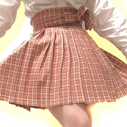 可愛い　チェックミニスカート　韓国風ファッション　ミニスカ 1枚目の画像