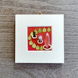 赤い丘 ⭐︎ 石のコラージュ ミニ アート 石の飾り お部屋のほっこりスポット ⭐︎ 贈り物に♪ご褒美に♪ 1枚目の画像
